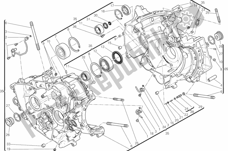 Todas las partes para 010 - Pareja De Semicárter de Ducati Superbike 1199 Panigale S USA 2013
